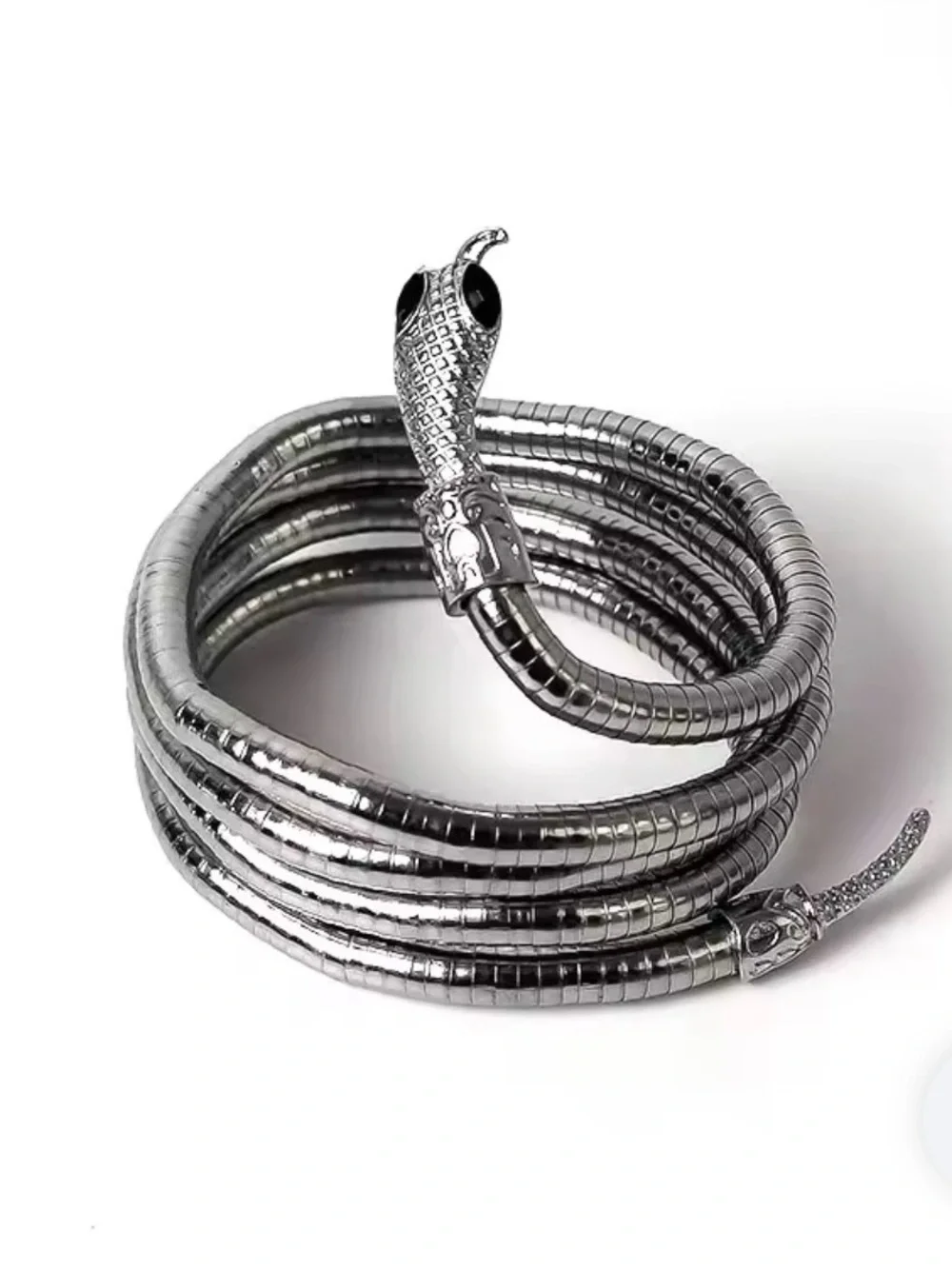 Silver Snake Coil Reptile Bracelet for Pets